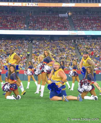 Patriots Cheerleaders Join Savannah Bananas’ ‘Dad Bod Cheer Squad’ For Epic Routine