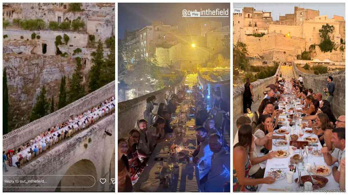 Una tavolata per 110 persone nella location di James Bond: scoppia la polemica per la cena esclusiva da 400 euro a persona sull’Acquedotto di Gravina in Puglia. La replica del Comune: “Polemiche sterili”