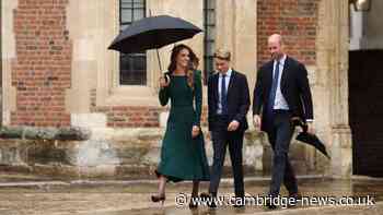 Prince William pictured in 'unlikely fight' as he takes Prince George to school