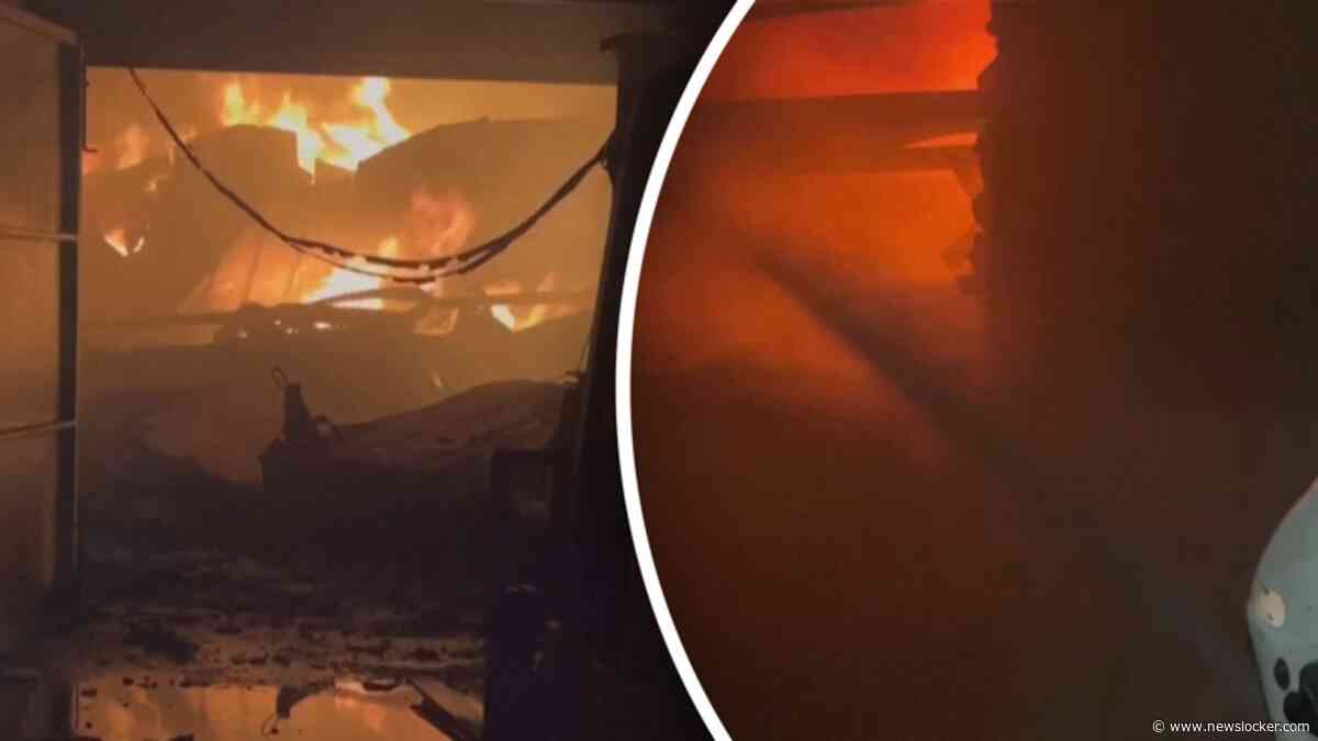 Grote brand door Russische aanval op voedselbedrijf nabij Kiev