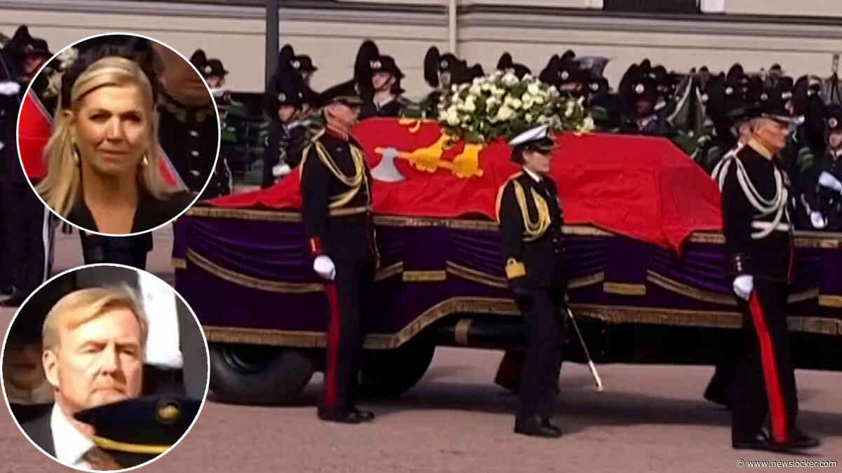 Koningspaar loopt mee in rouwstoet overleden koning Harald