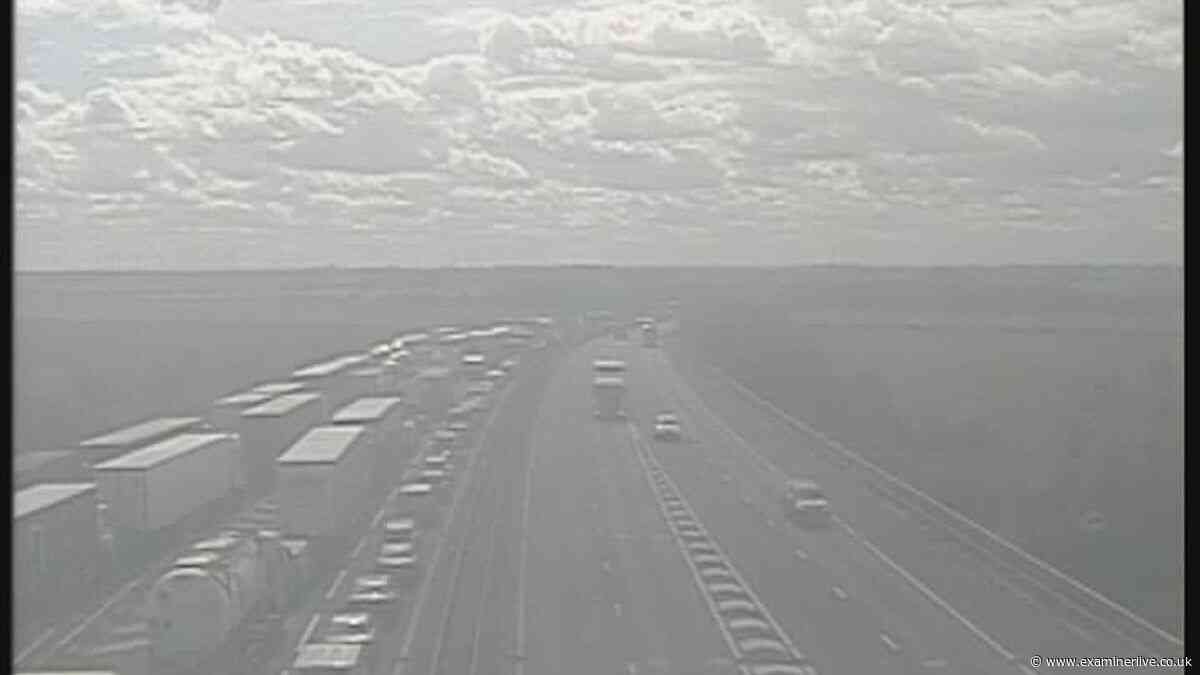 M18 traffic LIVE updates as crash blocks road with vehicles held