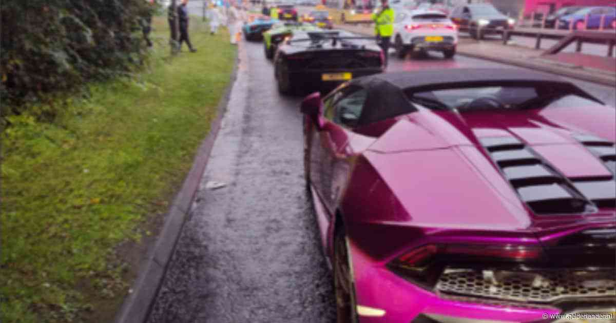 Britse politie neemt vijf Lamborghini’s in beslag vanwege te langzaam rijden
