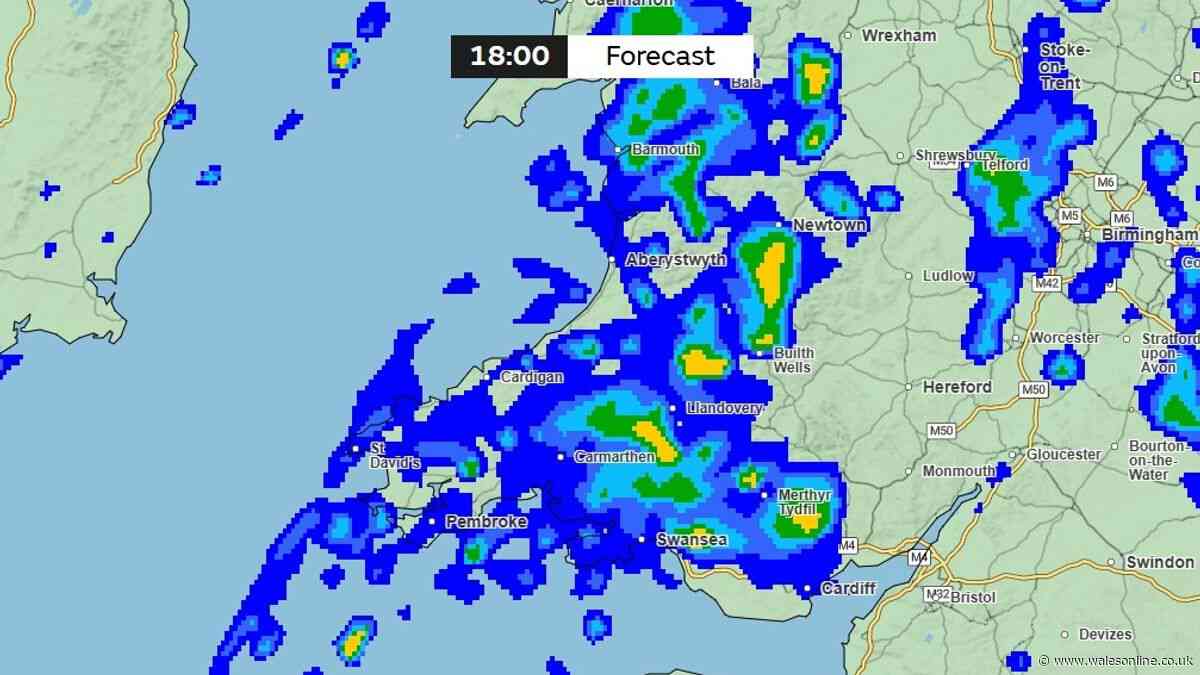 Met Office weather maps show Wales to be hit by downpours on Thursday