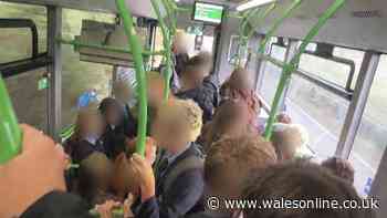 Council slammed over pictures showing schoolchildren squeezing onto Newport to Monmouth bus