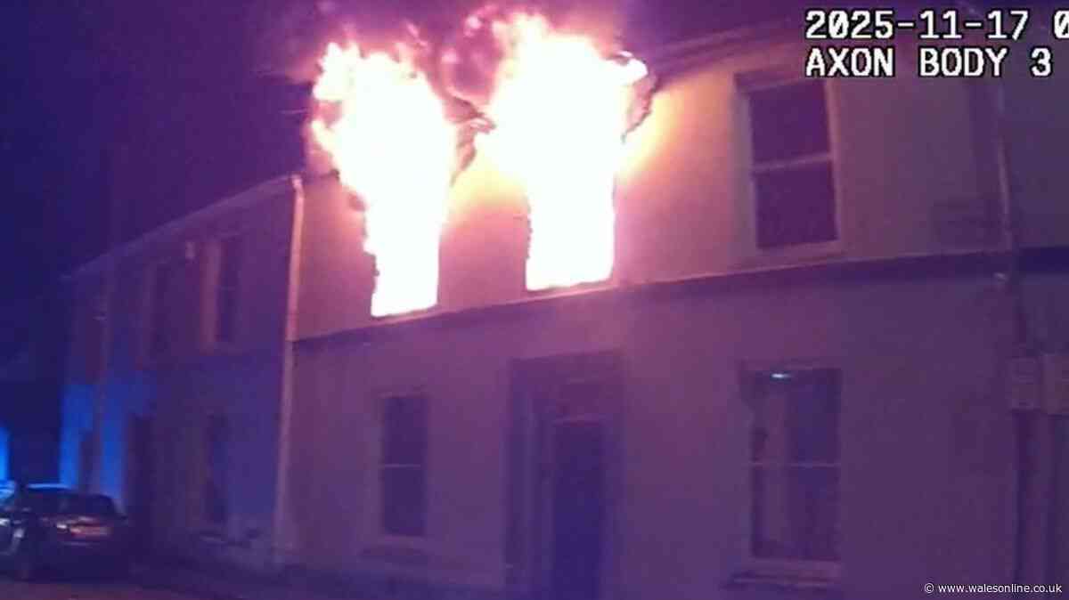 Police officers rescue sleeping woman from burning Carmarthen home moments before explosion