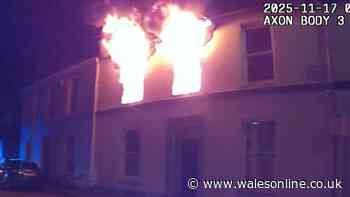 Police officers rescue sleeping woman from burning Carmarthen home moments before explosion