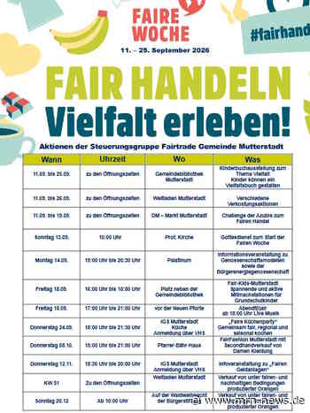 Mutterstadt – Einladung zur fairen Woche und weiteren fairen Aktionen