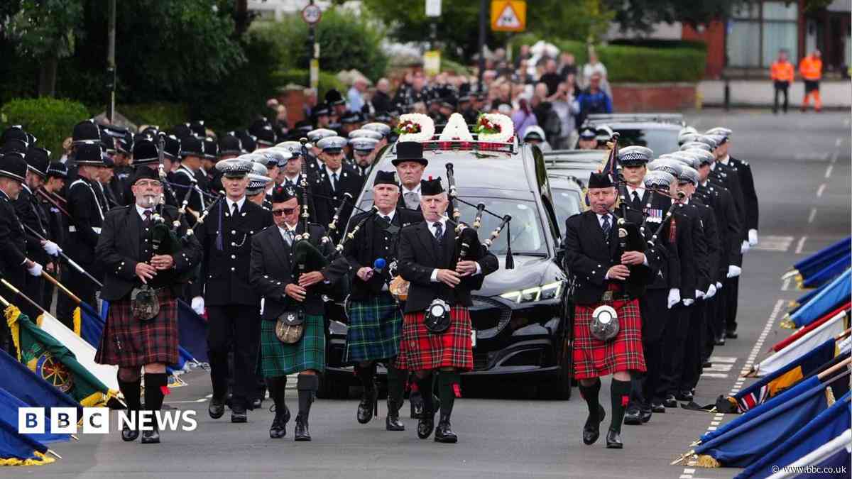 Hundreds line the streets for funeral of PC killed in wrong way crash on A66