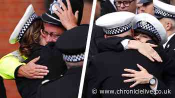 Forces from around country provide cover for Cleveland Police during PC Matthew Blades funeral
