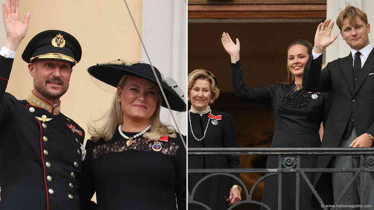 New Norwegian King, 53, makes historic first balcony appearance after King Harald's funeral – see photos