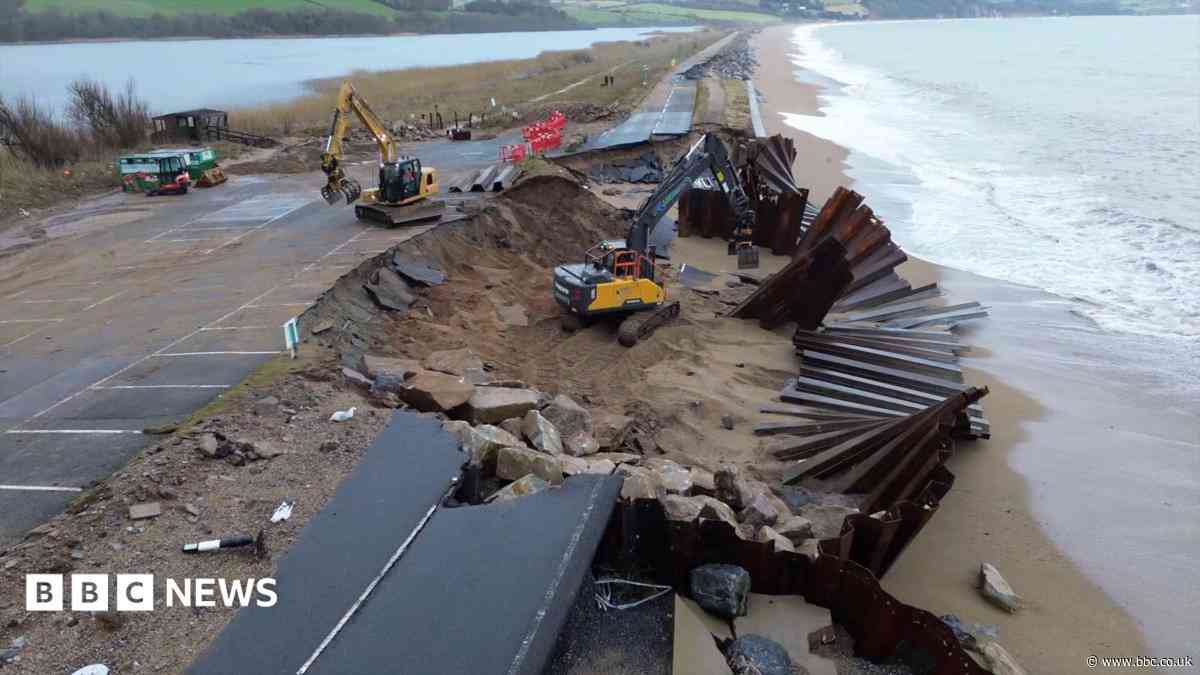 Seafront repair works under way after storm damage