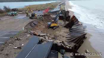 Preparations are underway in Torcross for work to strengthen sea defences after storms earlier this year