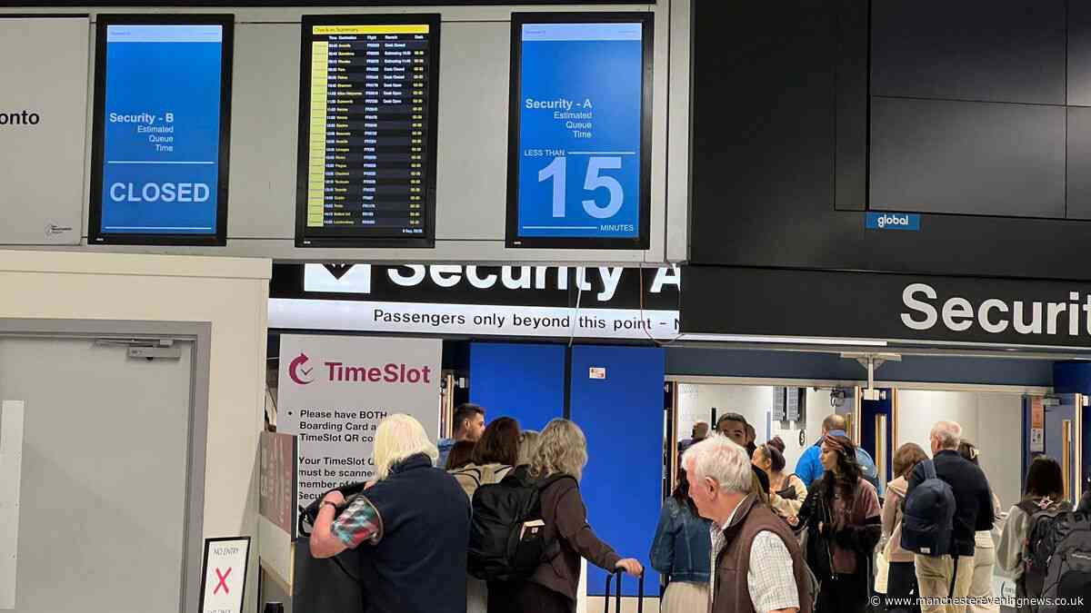 Passengers miss early morning flight after two hour security wait caused by Manchester Airport 'backlog'