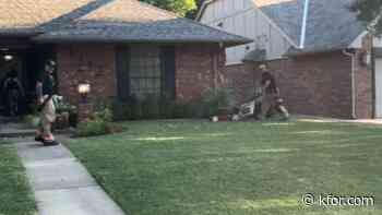 OKC firefighters finish mowing lawn after man becomes sick