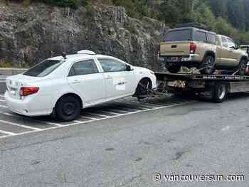 Their vehicle was impounded for speeding. Then the taxi they took was impounded, too