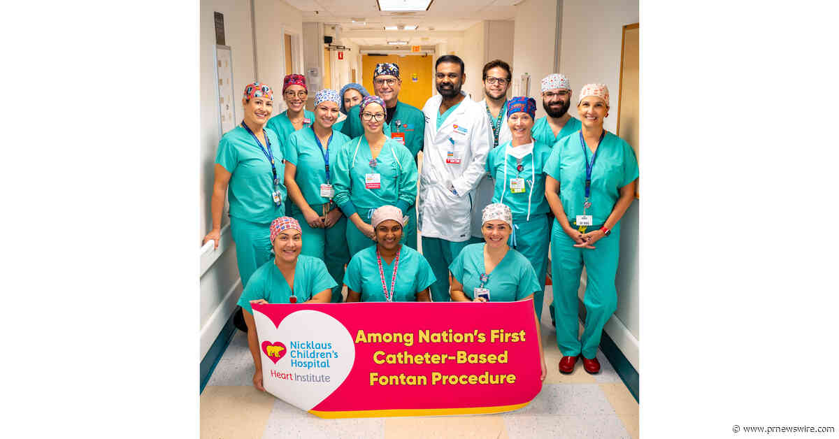 Nicklaus Children's Hospital Performs One of the First Transcatheter Fontan Completions in the Country on a Two-Year-Old Child