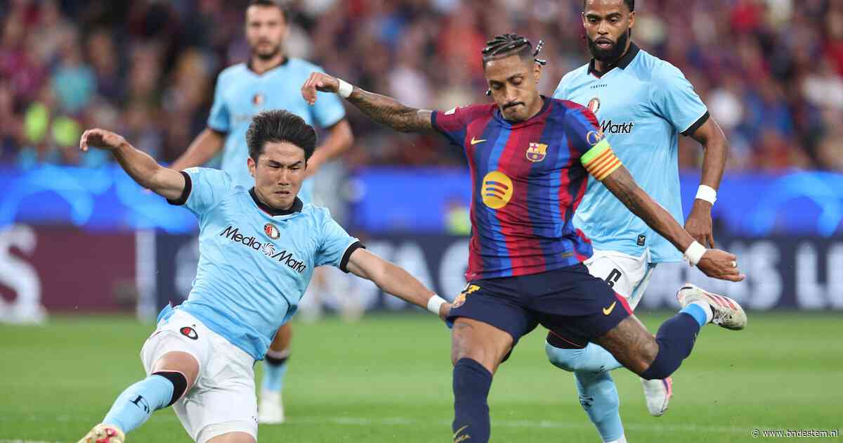 Feyenoord komt niet verder dan eretreffer in Camp Nou en start Champions League met ruime nederlaag