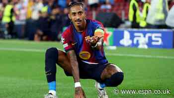 Barça, Raphinha continue historic start in UCL rout