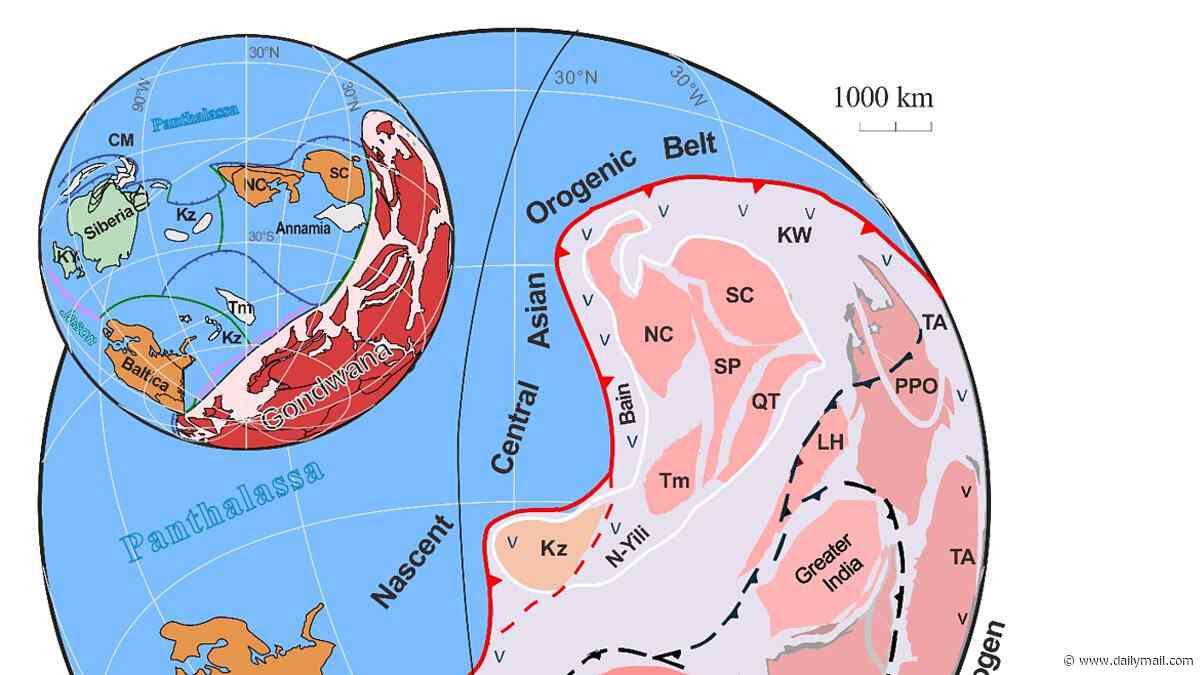 Long-lost supercontinent is pieced together after 550 million years: Incredible map reveals how Gondwana represented 80% of Earth's landmass