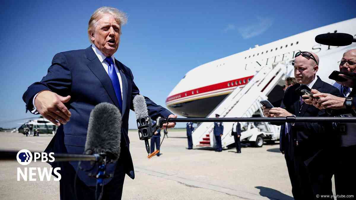 WATCH: En route to Dallas convention, Trump says gas prices will come down after midterm elections
