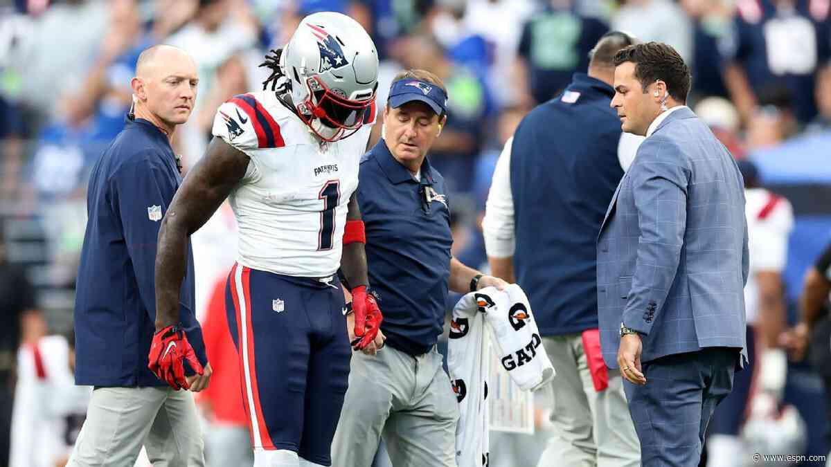 A.J. Brown hobbles off with ankle injury, ruled out in Patriots debut