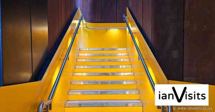 A dazzling corten and yellow staircase brightens the City’s revived pedway
