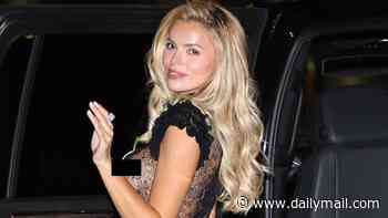 Brooks Nader ensures all eyes are on her as she steps out in a VERY daring sheer dress at New York Fashion Week event