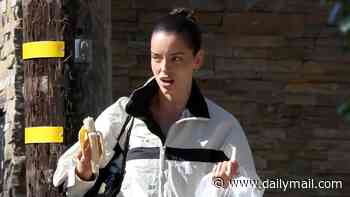 Maura Higgins tucks into a banana as she heads to Dancing With The Stars rehearsals wearing hotpants amid 'fix' claims
