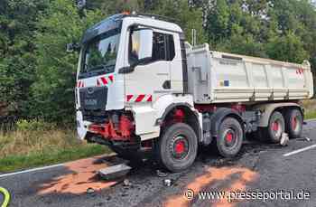 FW VG Westerburg: Frontalzusammenstoß mit LKW - Feuerwehr befreit PKW Fahrer