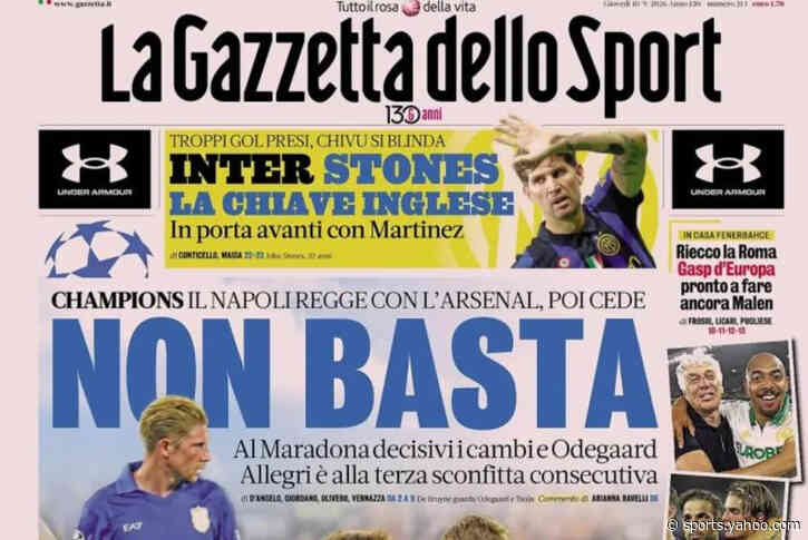 Today’s Papers: Napoli stumble as Roma and Como fly the flag