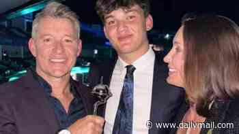Ben Shephard celebrates his NTAs win with wife Annie and their rarely-seen son Jack, 19, and jokes 'he's flipping enormous'