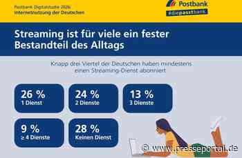 Postbank Digitalstudie 2026: Streaming ist Mainstream - doch der Markt wird kleinteiliger