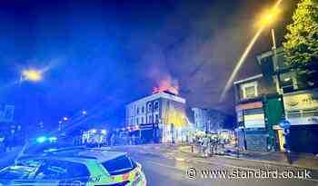 Finsbury Park fire drama: Man rescued from roof of blazing building in north London