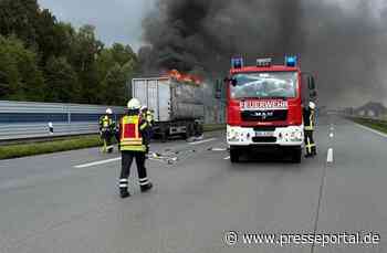 FW-ROW: Gefahrgut-Lkw brennt auf der Autobahn 1 bei Bockel