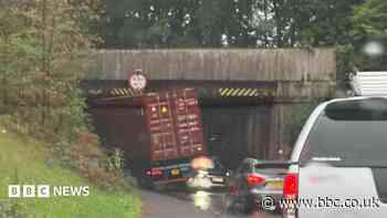 Trains halted as lorry hits railway bridge