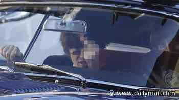 Beatles biopic filming continues with Barry Keoghan flashing rude hand gestures while dressed as Ringo Starr and Paul Mescal keeps a low-profile in his Paul McCartney costume