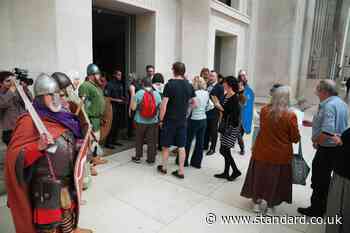 Bayeux Tapestry opens at the British Museum: Huge queues at London attraction as blockbuster show begins