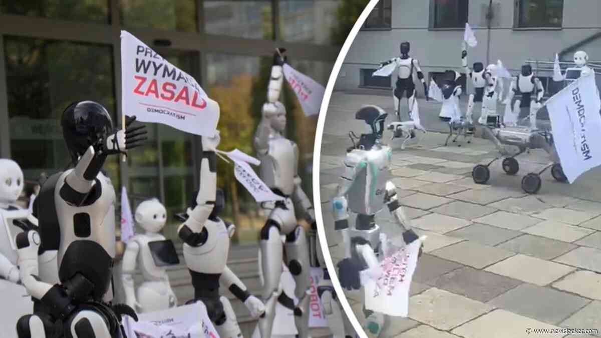 Opvallend: robots protesteren tegen verdwijnen van banen voor mensen door AI