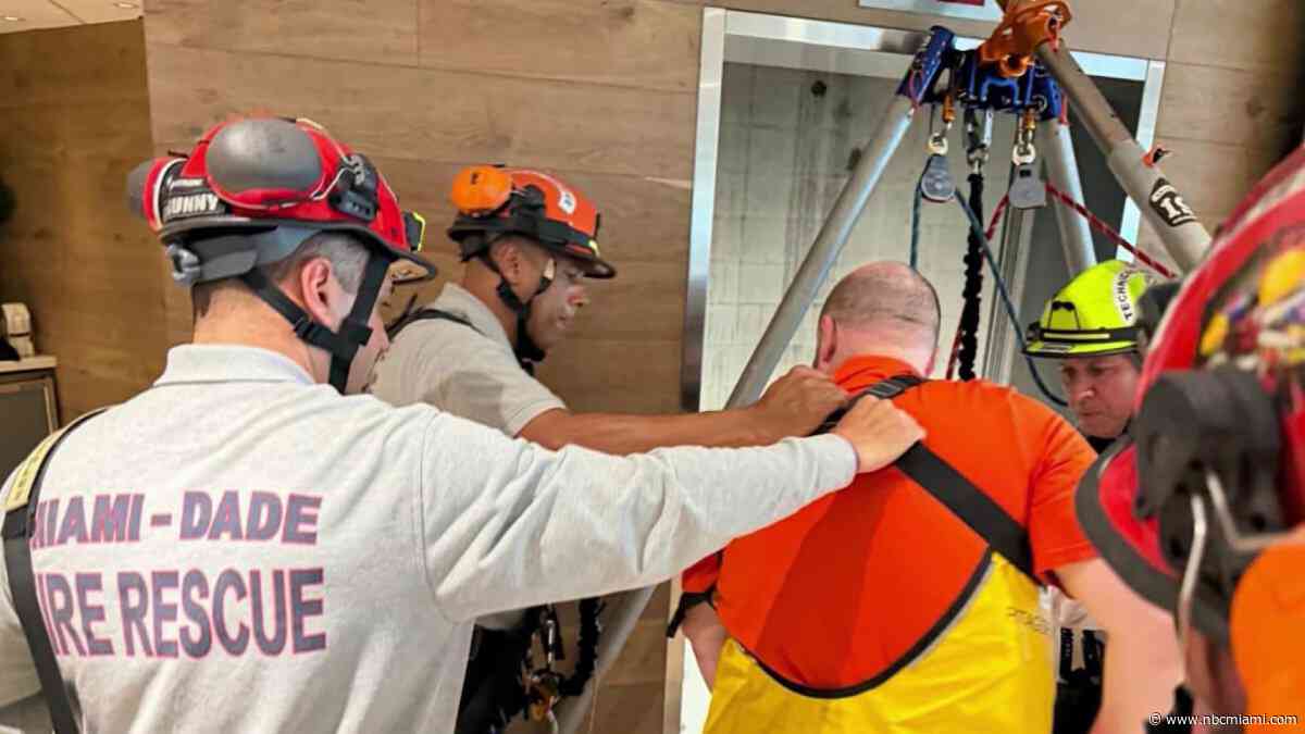 Miami-Dade firefighters turn to rope rescue to help people stuck in elevator