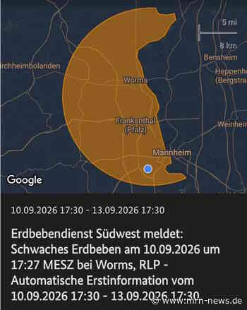 Mannheim / Worms / Frankenthal – UPDATE: Erdbeben im Rheingraben: Stärke 3,4 – Häuser wackeln in der Metropolregion Rhein-Neckar