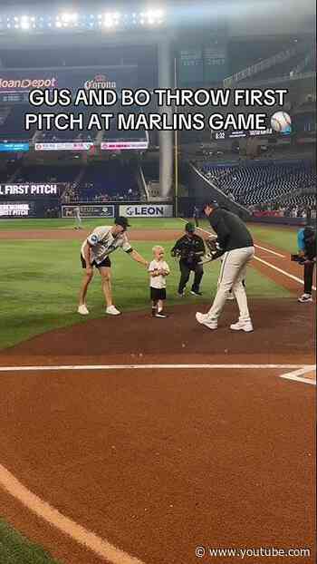 Gus and his son throw out first pitch! #nhl #mlb