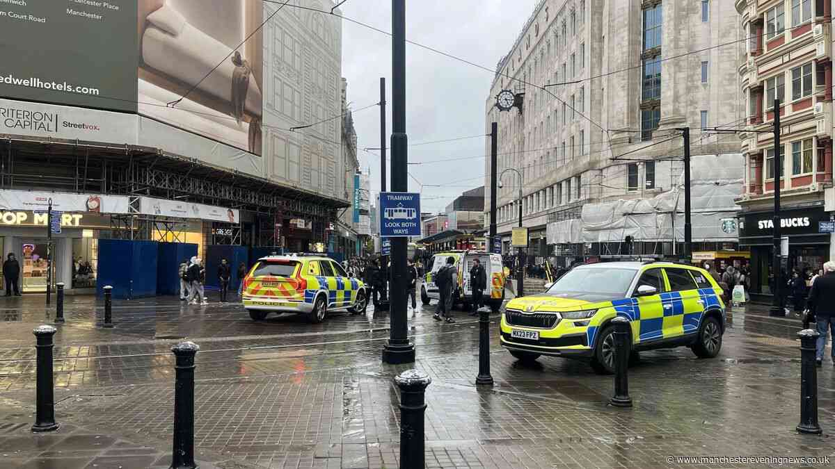 Armed police respond as two people injured in dog attack at Market Street Metrolink tram stop