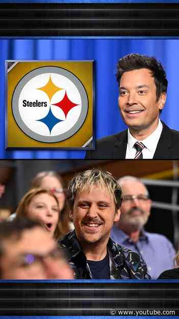 An audience member (#BrooksAllison) helps Jimmy break down #NFL team logos with a rap 🏈