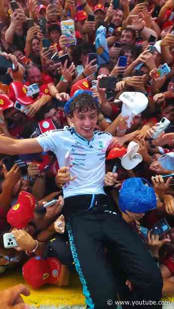 The first local to win at Monza in 60 years.Your moment, Italian fans 😍 #f1 #mercedesf1
