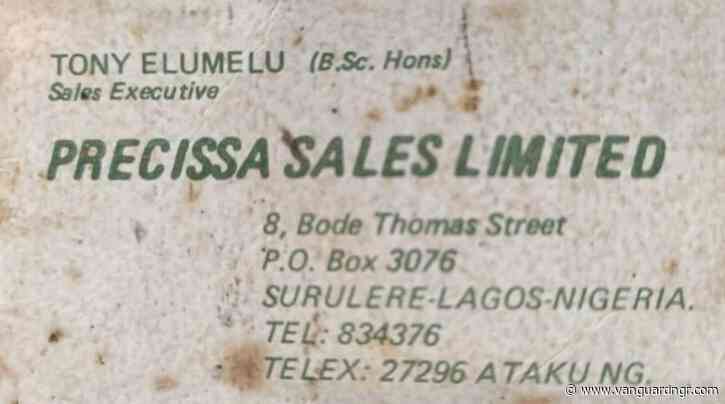 Elumelu shares old business card from days as photocopier salesman
