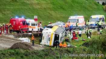 Several dead after tourist coach carrying 48 passengers flips over mountain road in Swiss Alps