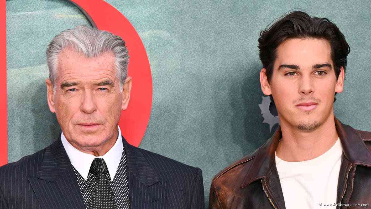 Pierce Brosnan's handsome son Paris, 25, looks just like his famous dad in rare red carpet appearance