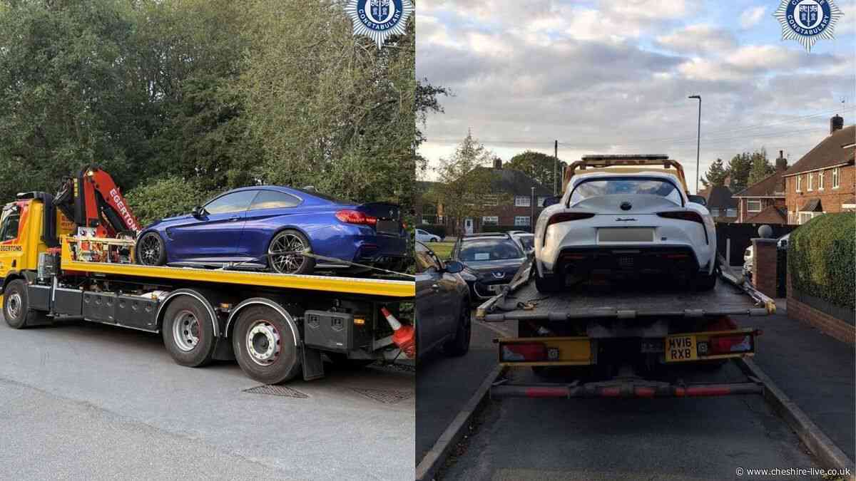 Two BMWs and Toyota seized after 'car meet' in leafy part of Cheshire