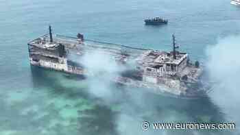 Coast guard rescues survivors from burning ferry in Philippines